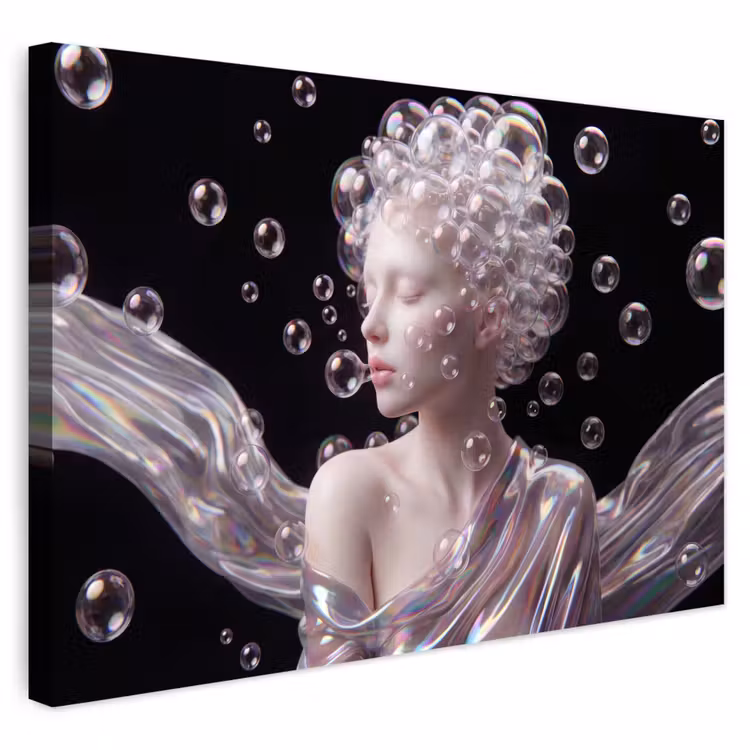 Buiten canvas - Vrouw - Bellen - Abstract - Kleurrijk — 1