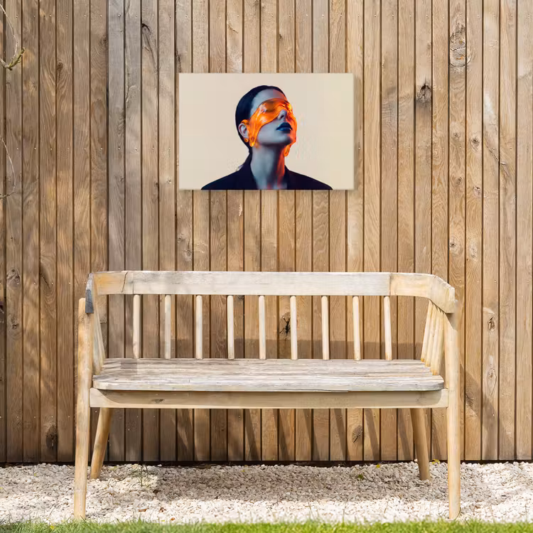 Buiten canvas - Vrouw - Oranje - Abstract - Modern - Kleurrijk — 3