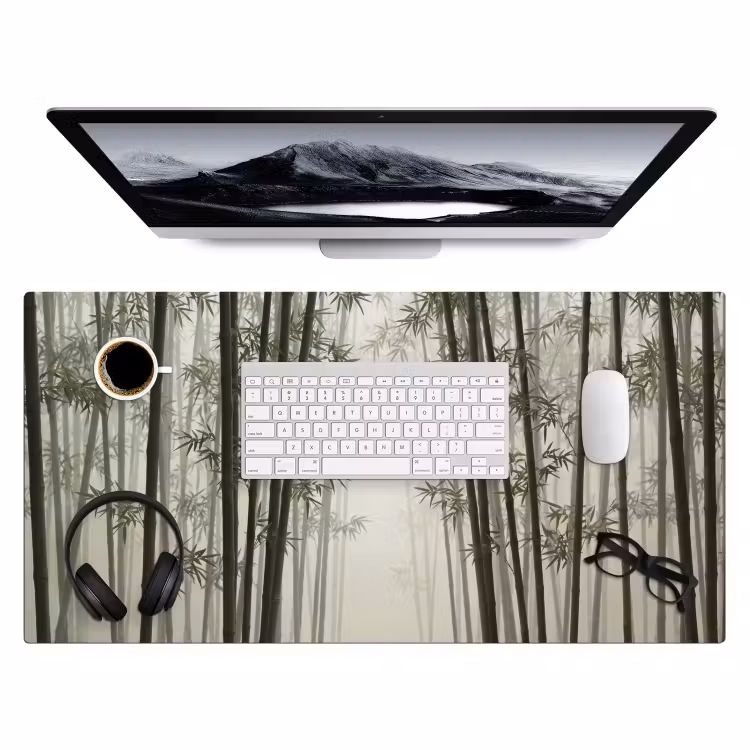 Bureau onderlegger - Bamboe - Bos - Mist - Natuur — 4