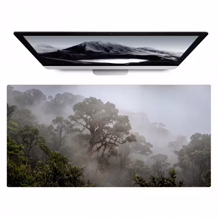 Bureau onderlegger - Boom - Mistig - Bos - Groen - Natuur — 1