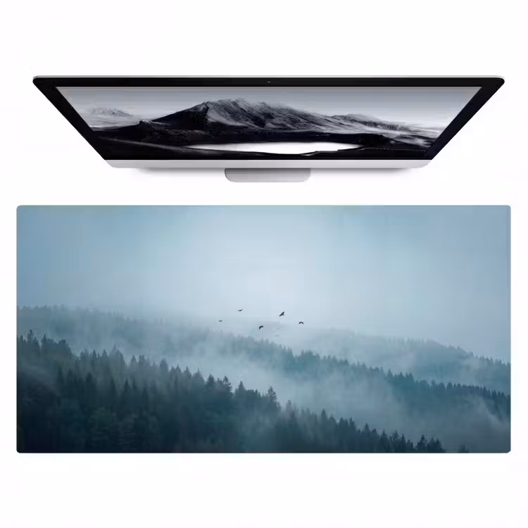 Bureau onderlegger - Bos - Mist - Vogels - Natuur - Groen — 1