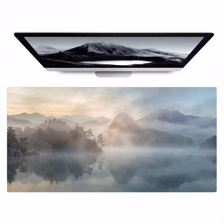 Bureau onderlegger - Landschap - Bergen - Mist - Water - Natuur — 1