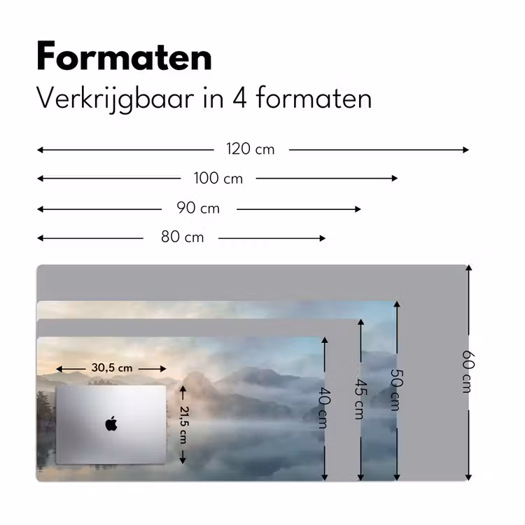 Bureau onderlegger - Landschap - Bergen - Mist - Water - Natuur — 8