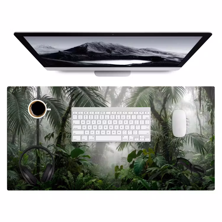 Bureau onderlegger - Natuur - Jungle - Mist - Tropisch - Groen — 4