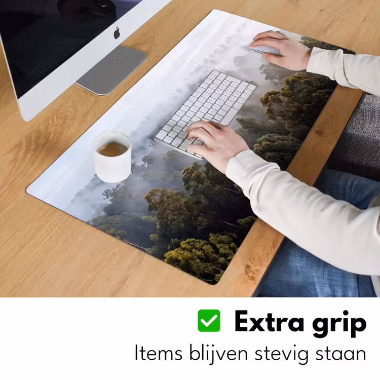 Bureau onderlegger - Natuur - Mist - Bos - Ochtend - Goud — 6