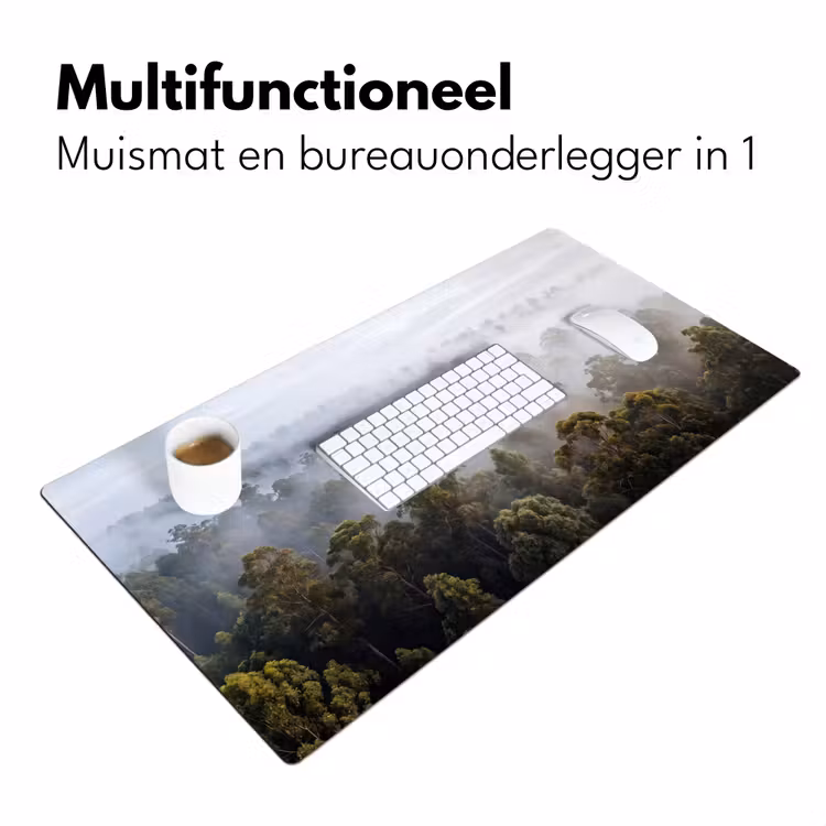 Bureau onderlegger - Natuur - Mist - Bos - Ochtend - Goud — 7