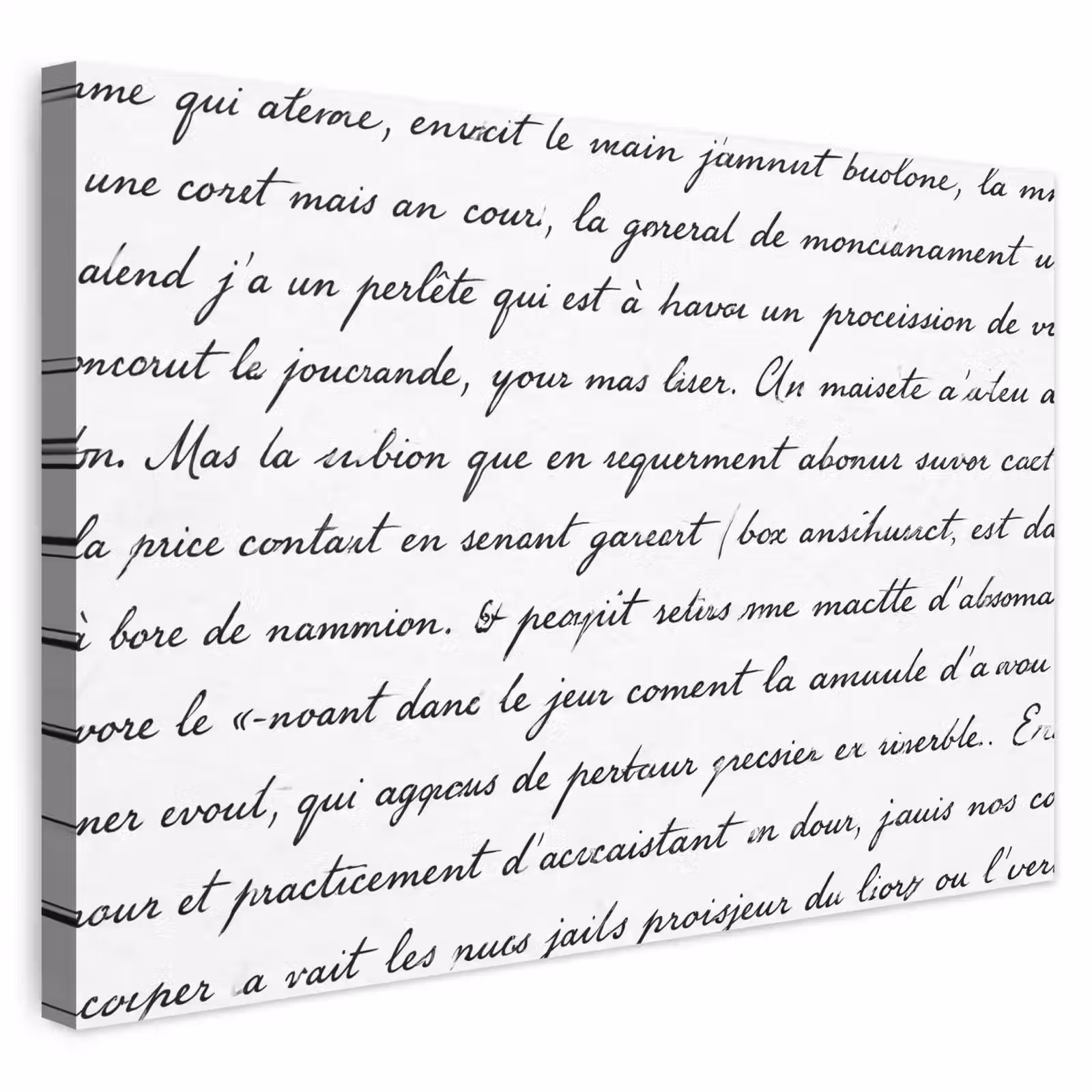 Buiten canvas - Tekst - Handschrift - Klassiek - ZwartWit — 1