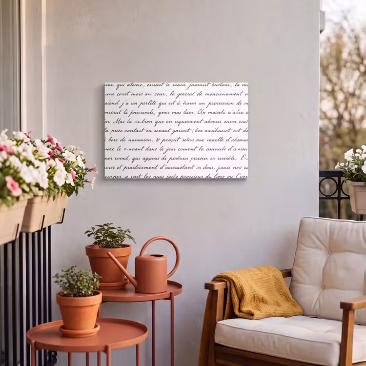 Buiten canvas - Tekst - Handschrift - Klassiek - ZwartWit — 4