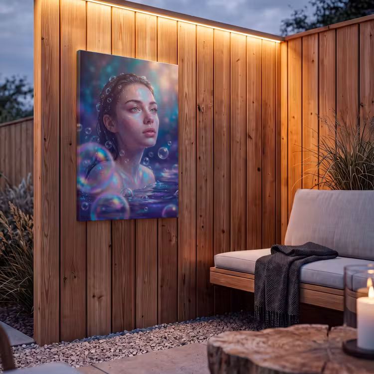 Buiten canvas - Vrouw - Water - Portret - Kleurrijk - Modern — 4