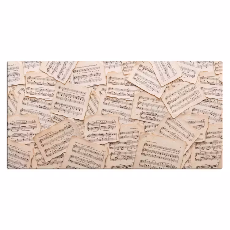 Bureau onderlegger - Bladmuziek - Oud - Noten - Vintage - Beige — 2