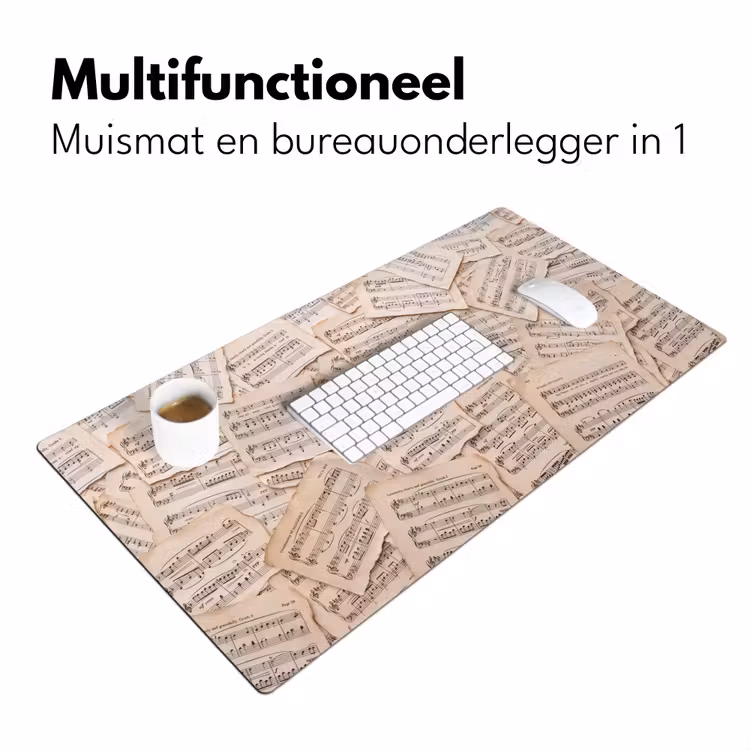 Bureau onderlegger - Bladmuziek - Oud - Noten - Vintage - Beige — 7