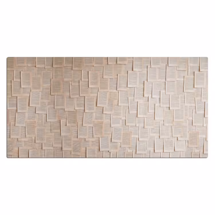 Bureau onderlegger - Boekpagina - Collage - Literatuur - Vintage - Beige — 2