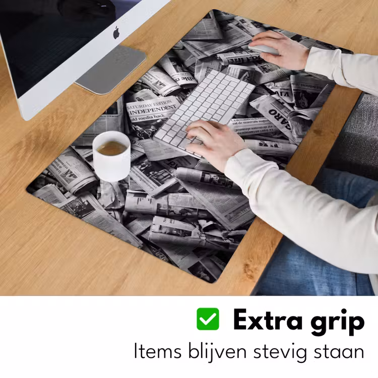 Bureau onderlegger - Krant - Stapel - Nieuws - Zwart-wit — 6