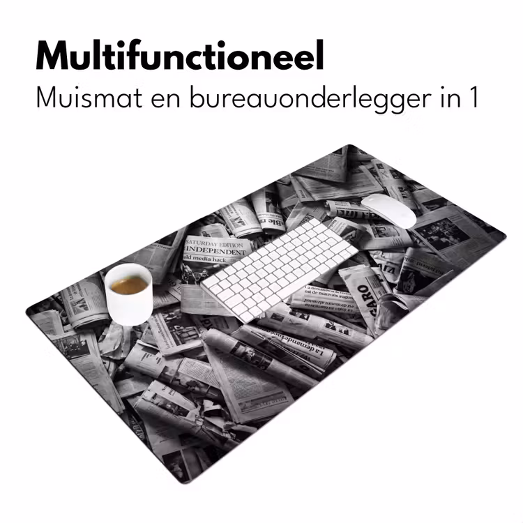 Bureau onderlegger - Krant - Stapel - Nieuws - Zwart-wit — 7
