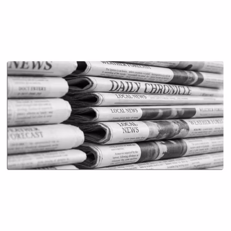 Bureau onderlegger - Krant - Stapel - Nieuws - Zwart-wit - Media — 2