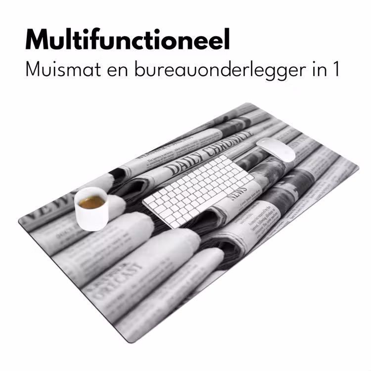 Bureau onderlegger - Krant - Stapel - Nieuws - Zwart-wit - Media — 7
