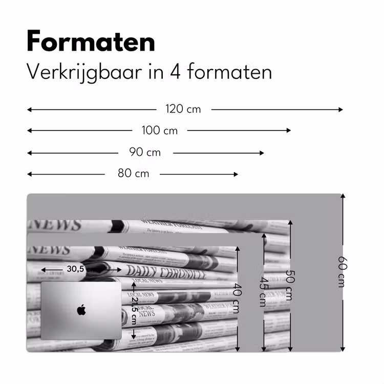 Bureau onderlegger - Krant - Stapel - Nieuws - Zwart-wit - Media — 8