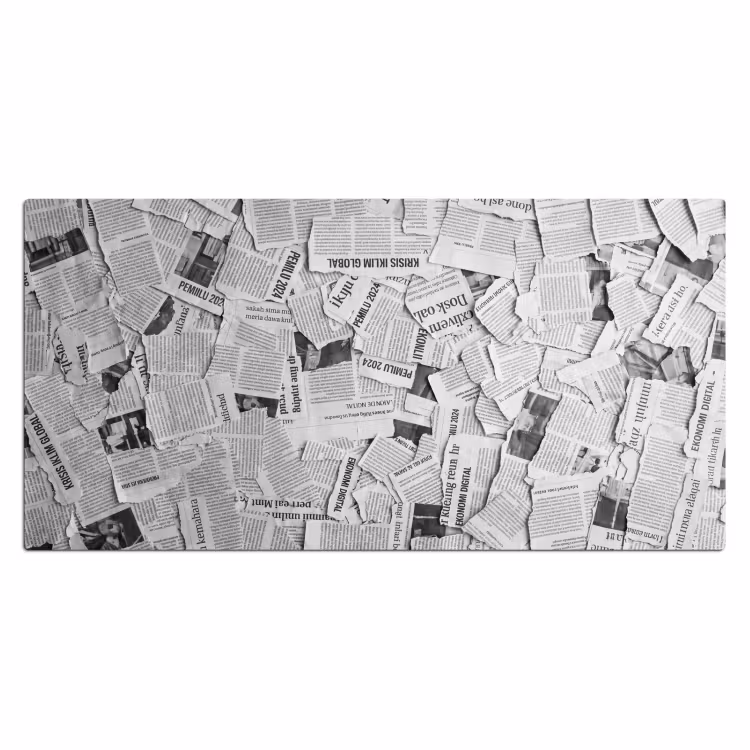 Bureau onderlegger - Krant - Versnipperd - Textuur - Zwart-wit - Abstract — 2