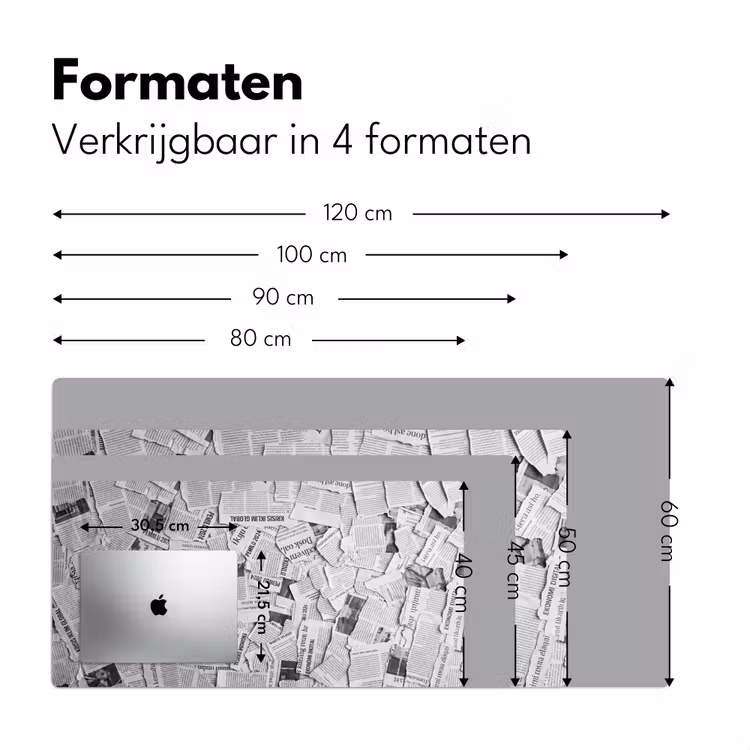 Bureau onderlegger - Krant - Versnipperd - Textuur - Zwart-wit - Abstract — 8