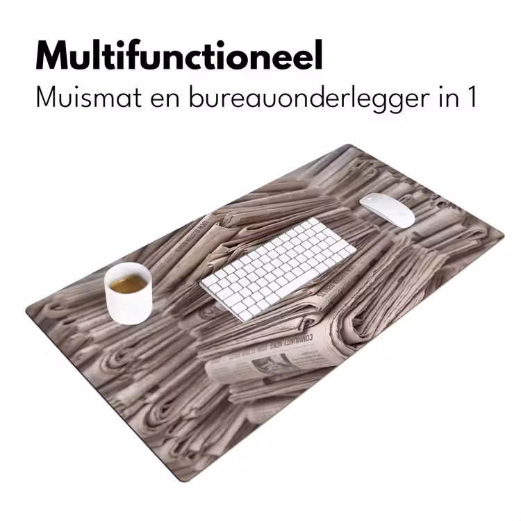 Bureau onderlegger - Kranten - Stapel - Nieuws - Vintage - Beige — 7