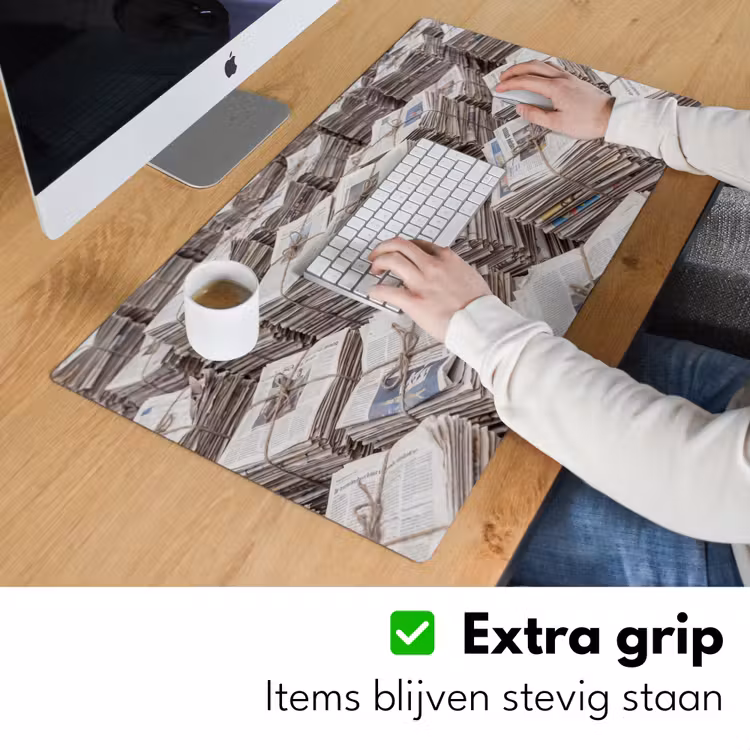 Bureau onderlegger - Kranten - Stapels - Touw - Informatie - Vintage — 6
