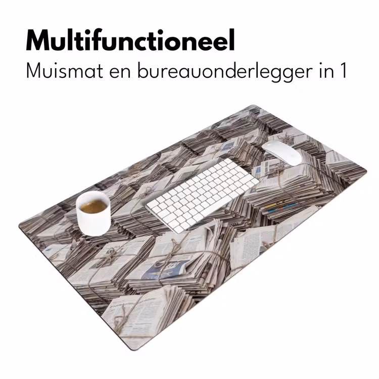 Bureau onderlegger - Kranten - Stapels - Touw - Informatie - Vintage — 7