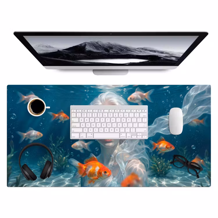 Bureau onderlegger - Mens - Onderwater - Vis - Modern - Blauw — 4