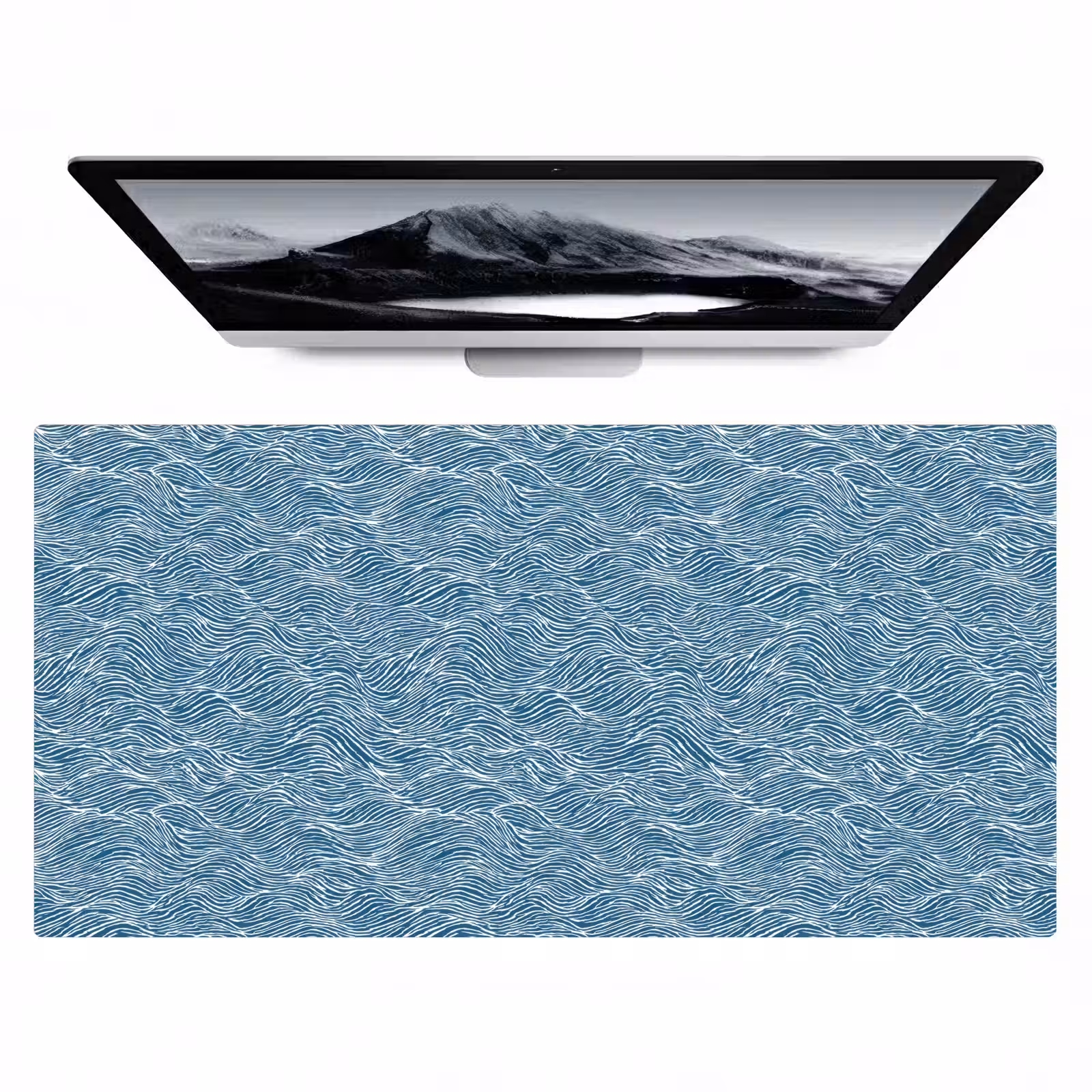 Bureau onderlegger - Blauw - Wit - Golven - Getekend - Textuur — 1