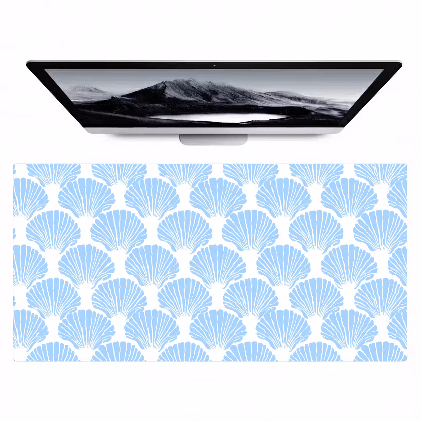 Bureau onderlegger - Blauw - Wit - Schelpen - Grafisch - Structuur — 1