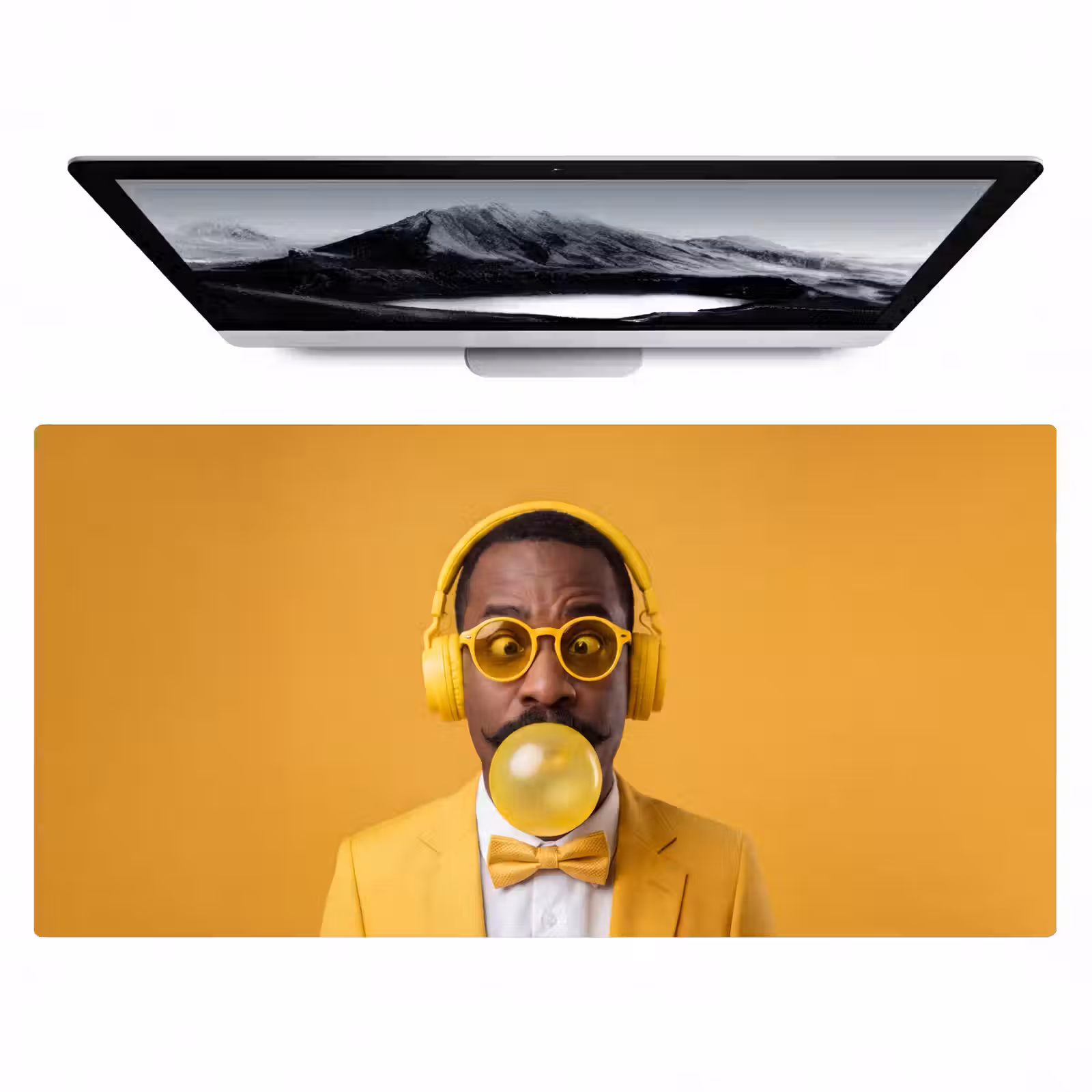 Bureau onderlegger - Man - Bubblegum - Portret - Geel - Modern — 1