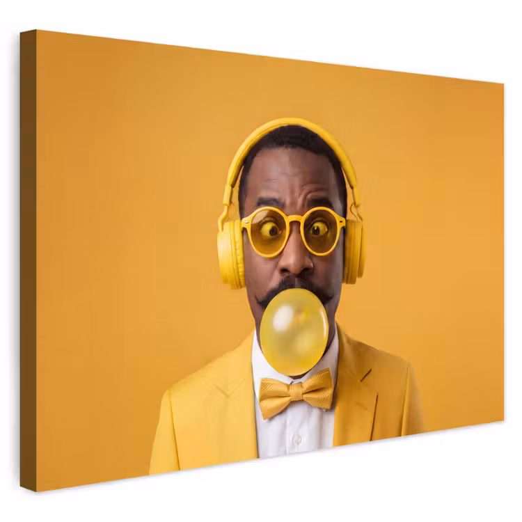 Buiten canvas - Man - Bubblegum - Portret - Geel - Modern — 1