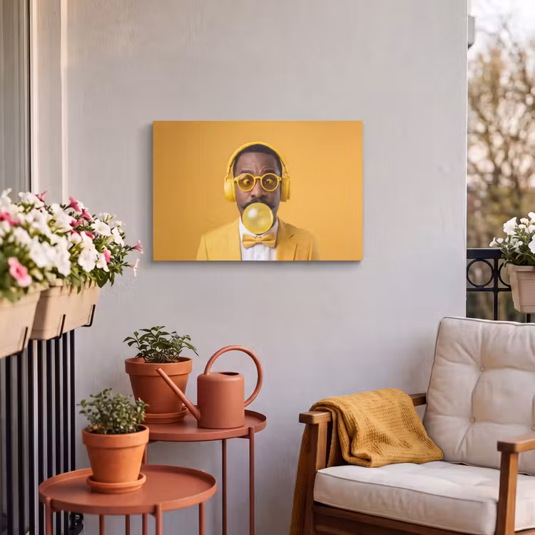 Buiten canvas - Man - Bubblegum - Portret - Geel - Modern — 4