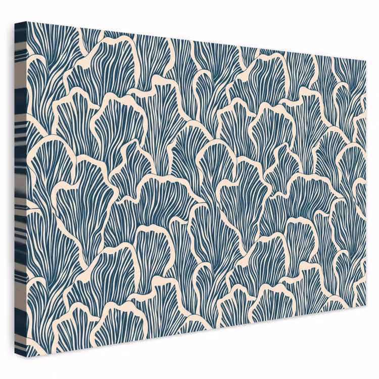Buiten canvas - Organisch - Blauw - Crème - Schelpen — 1
