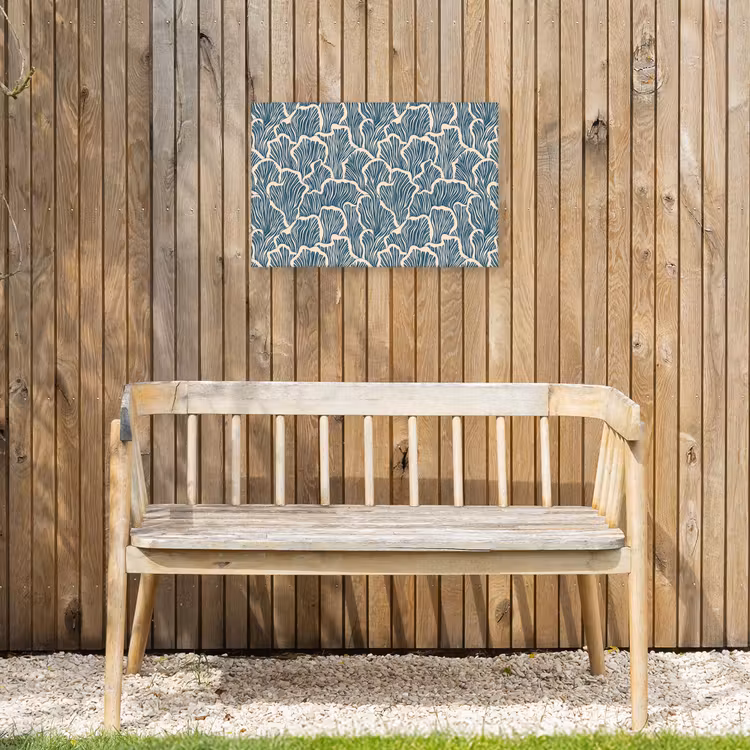 Buiten canvas - Organisch - Blauw - Crème - Schelpen — 3