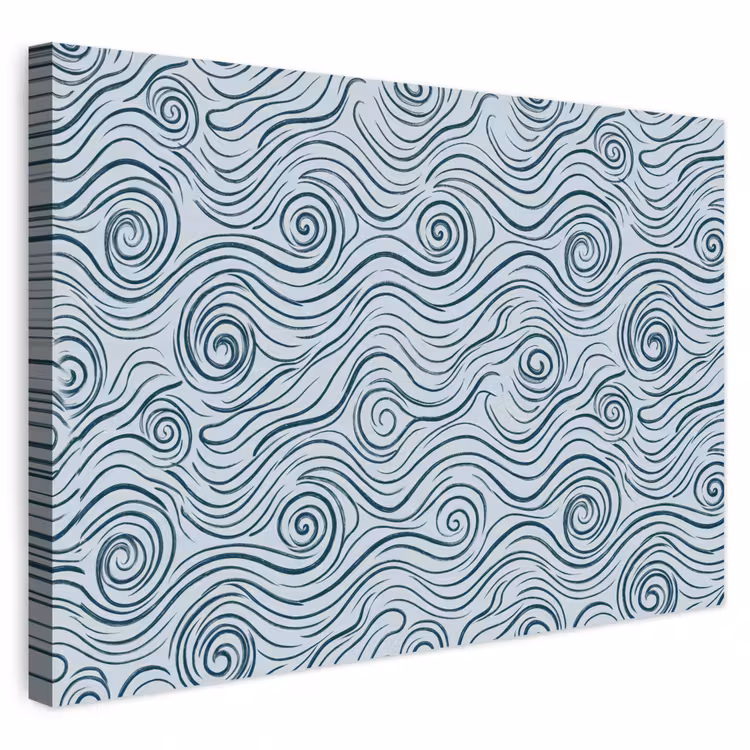 Buiten canvas - Patroon - Golven - Abstract - Modern - Blauw — 1