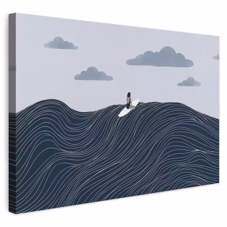 Buiten canvas - Persoon - Surfen - Oceaan - Natuur - Modern — 1