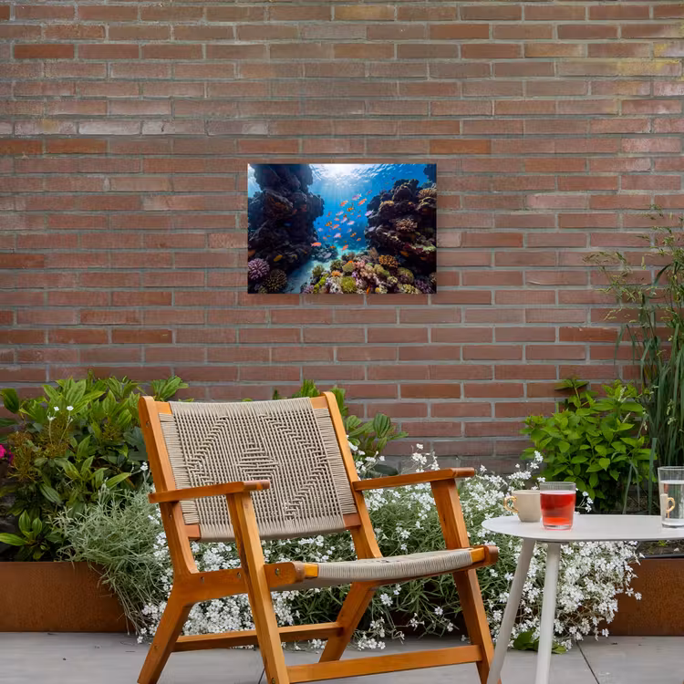 Buiten canvas - Vis - Koraalrif - Onderwater - Levendig - Blauw — 2