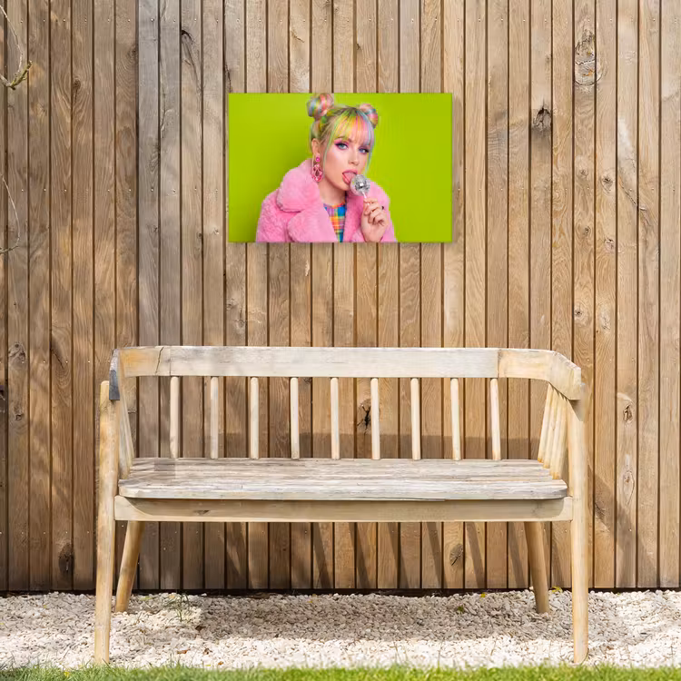 Buiten canvas - Vrouw - Kleurrijk haar - Pop art - Modern - Levendig — 3