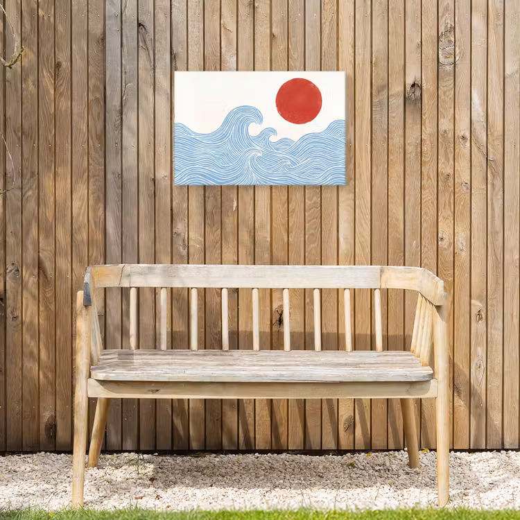 Buiten canvas - Zon - Golven - Oceaan - Abstract - Rood — 3