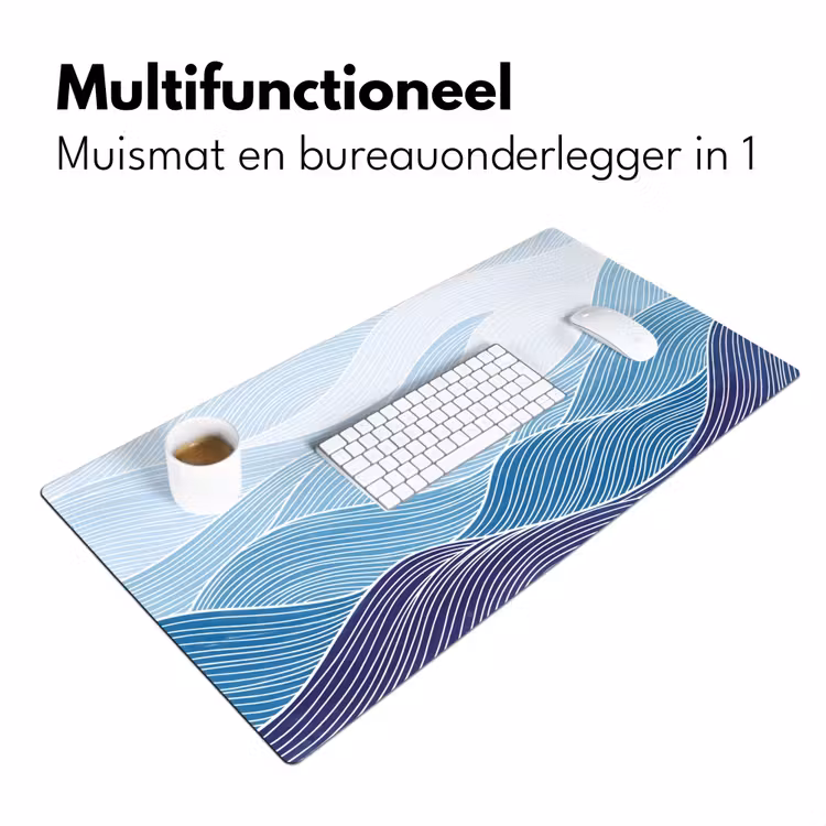 Bureau onderlegger - Abstract - Golven - Patroon - Blauw - Modern — 7