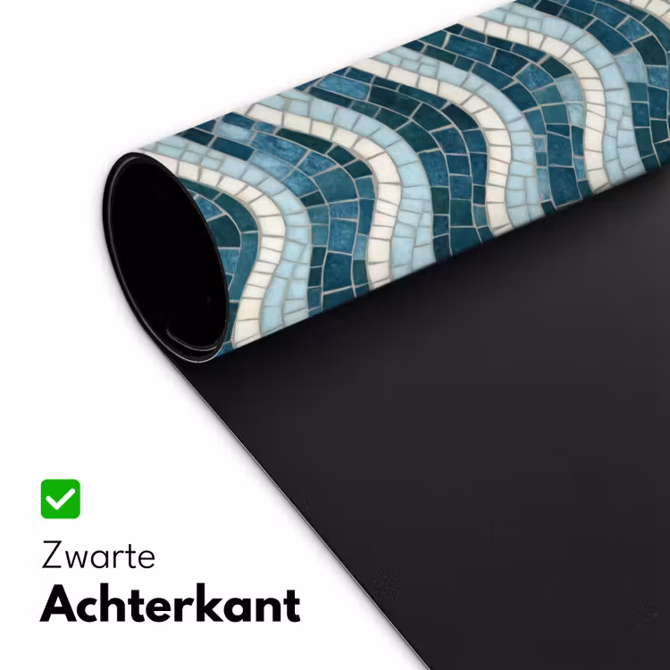 Bureau onderlegger - Blauw - Wit - Mozaïek - Golvend — 5