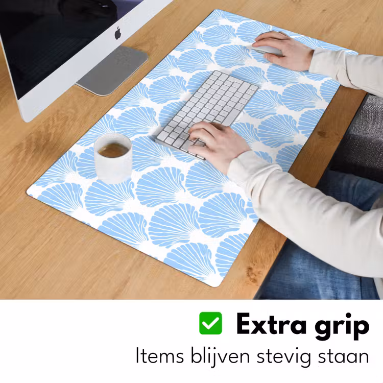 Bureau onderlegger - Blauw - Wit - Schelpen - Grafisch - Structuur — 6