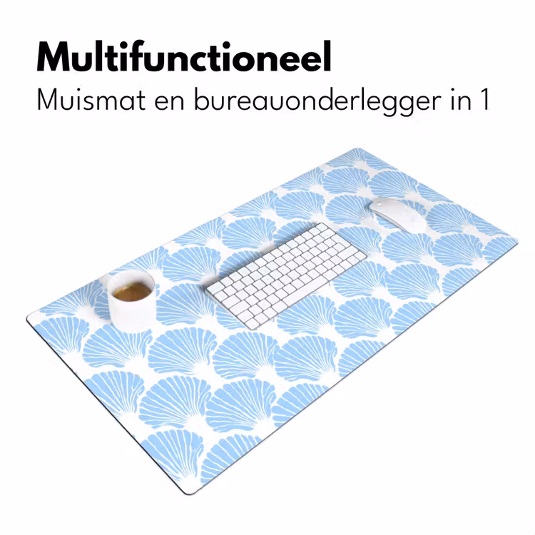 Bureau onderlegger - Blauw - Wit - Schelpen - Grafisch - Structuur — 7