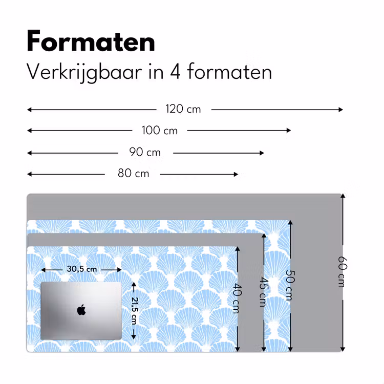 Bureau onderlegger - Blauw - Wit - Schelpen - Grafisch - Structuur — 8