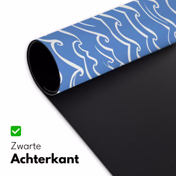 Bureau onderlegger - Blauw - Wit - Simpel - Getekend - Golven — 5