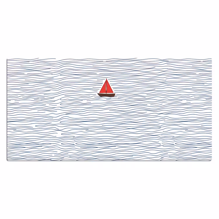 Bureau onderlegger - Boot - Water - Rood - Illustratie - Minimalistisch — 2