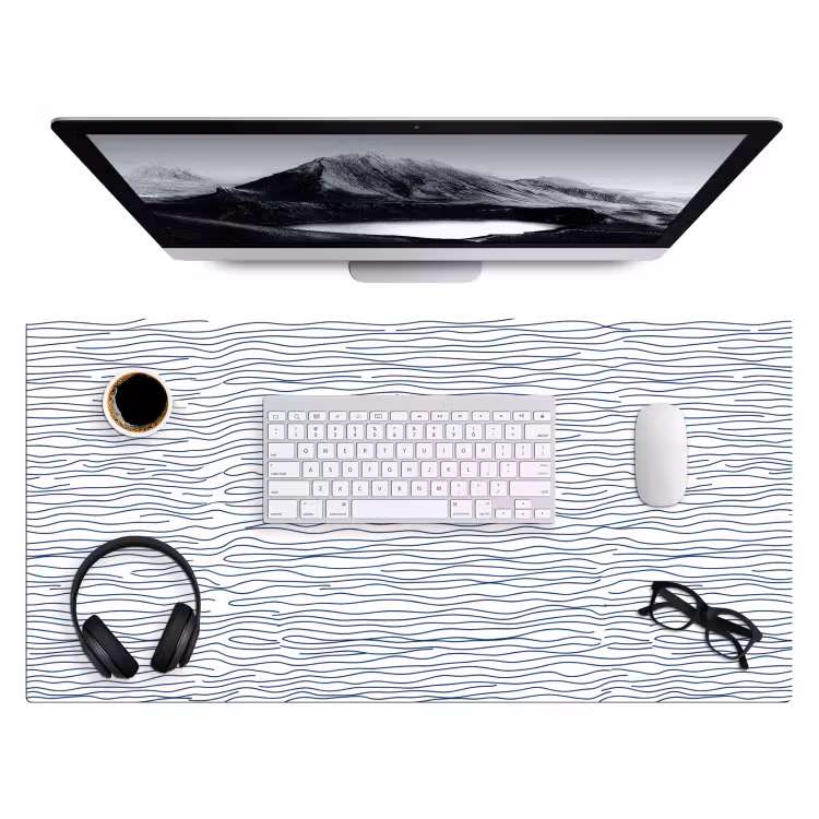 Bureau onderlegger - Boot - Water - Rood - Illustratie - Minimalistisch — 4