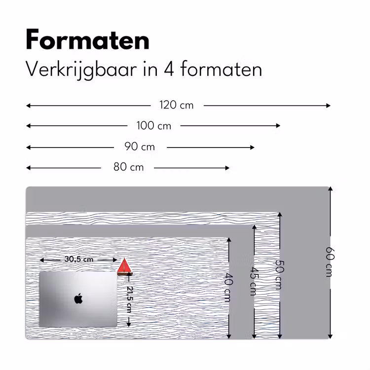 Bureau onderlegger - Boot - Water - Rood - Illustratie - Minimalistisch — 8