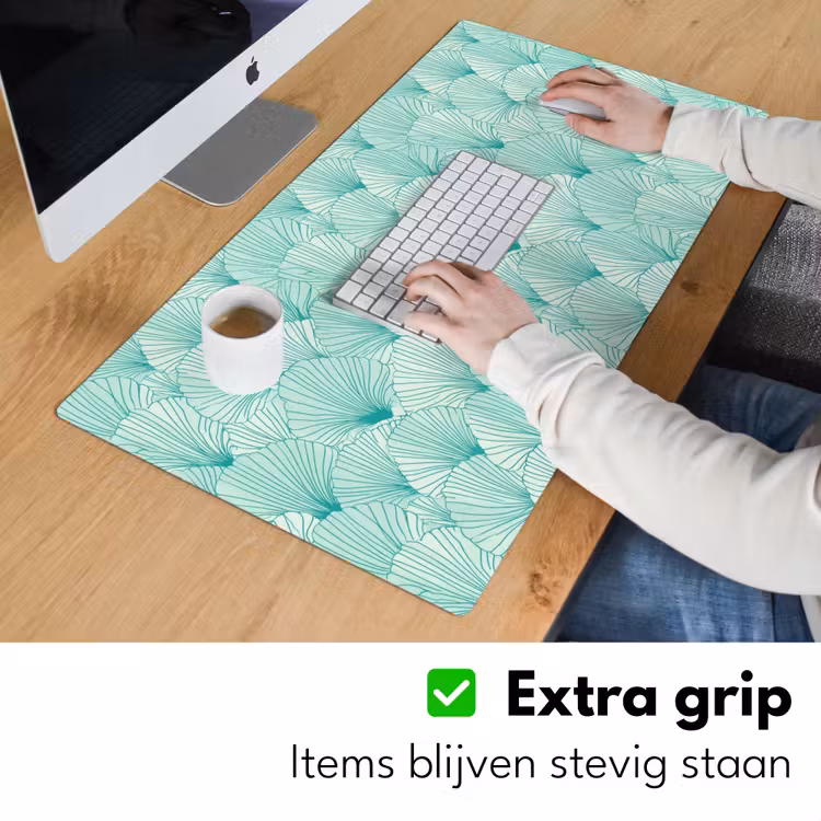 Bureau onderlegger - Groen - Wit - Ginko - Getekend - Textuur — 6