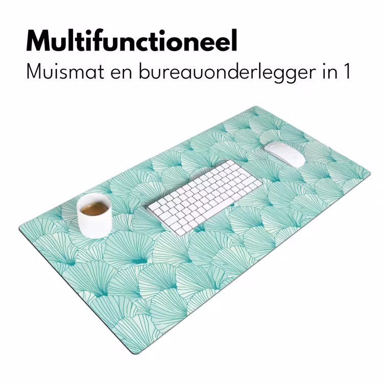 Bureau onderlegger - Groen - Wit - Ginko - Getekend - Textuur — 7
